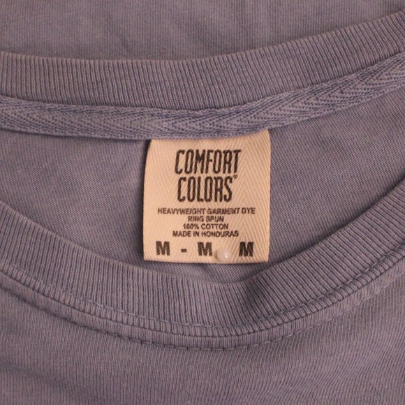 Comfort Colors Long Sleeve Tee Men’s M Light Blue Graphic Logo Shirt - Picture 12 of 14